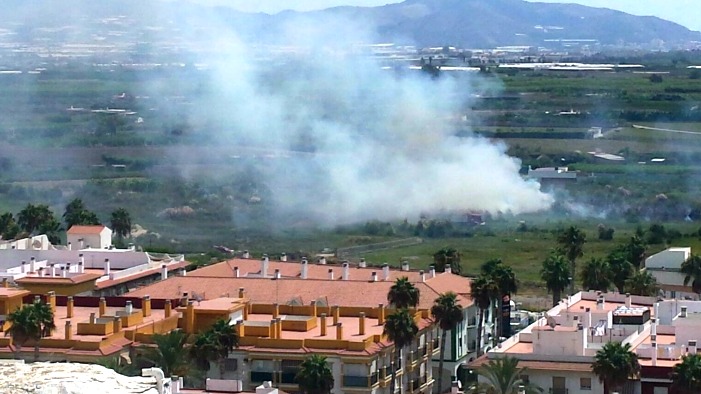 Imagen del incendio cedida por Pablo Villacreces.